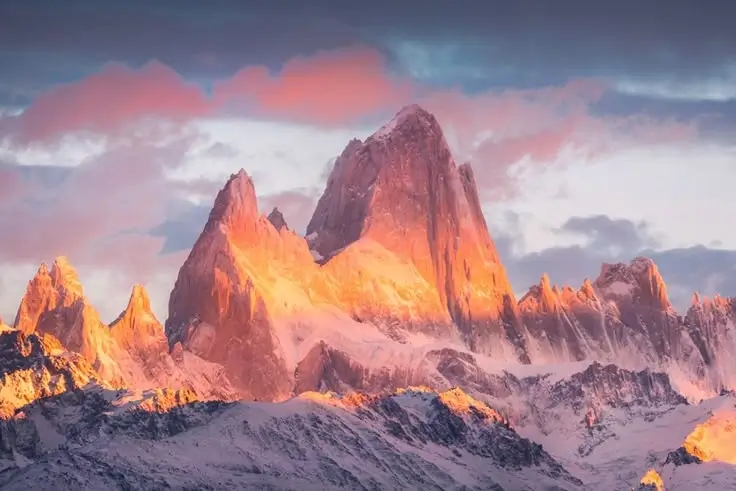 Dramatic mountain peaks of Fitz Roy in Patagonia, Argentina